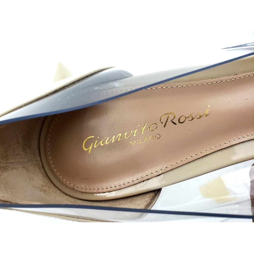 Gianvito Rossi Plexi 85 Womens Pumps Pointed Toe Beige EU 37.5 - Picture 9 of 13